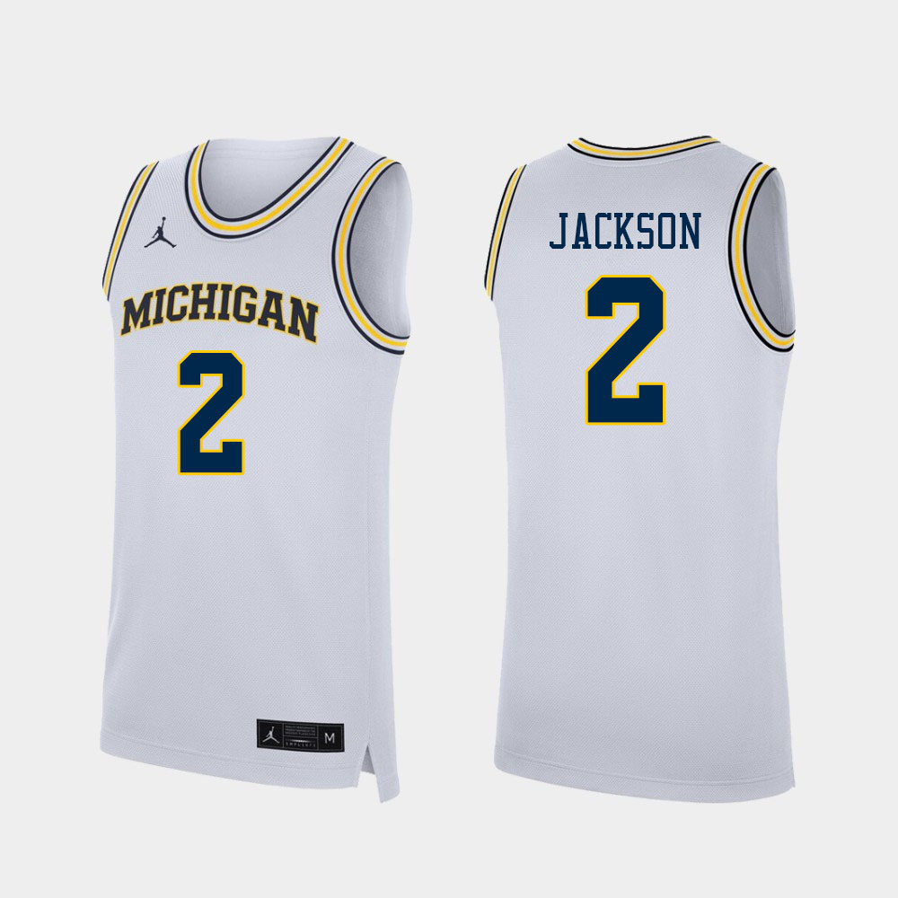 Men #2 Tray Jackson Michigan Wolverines College Basketball Jerseys Stitched Sale-White